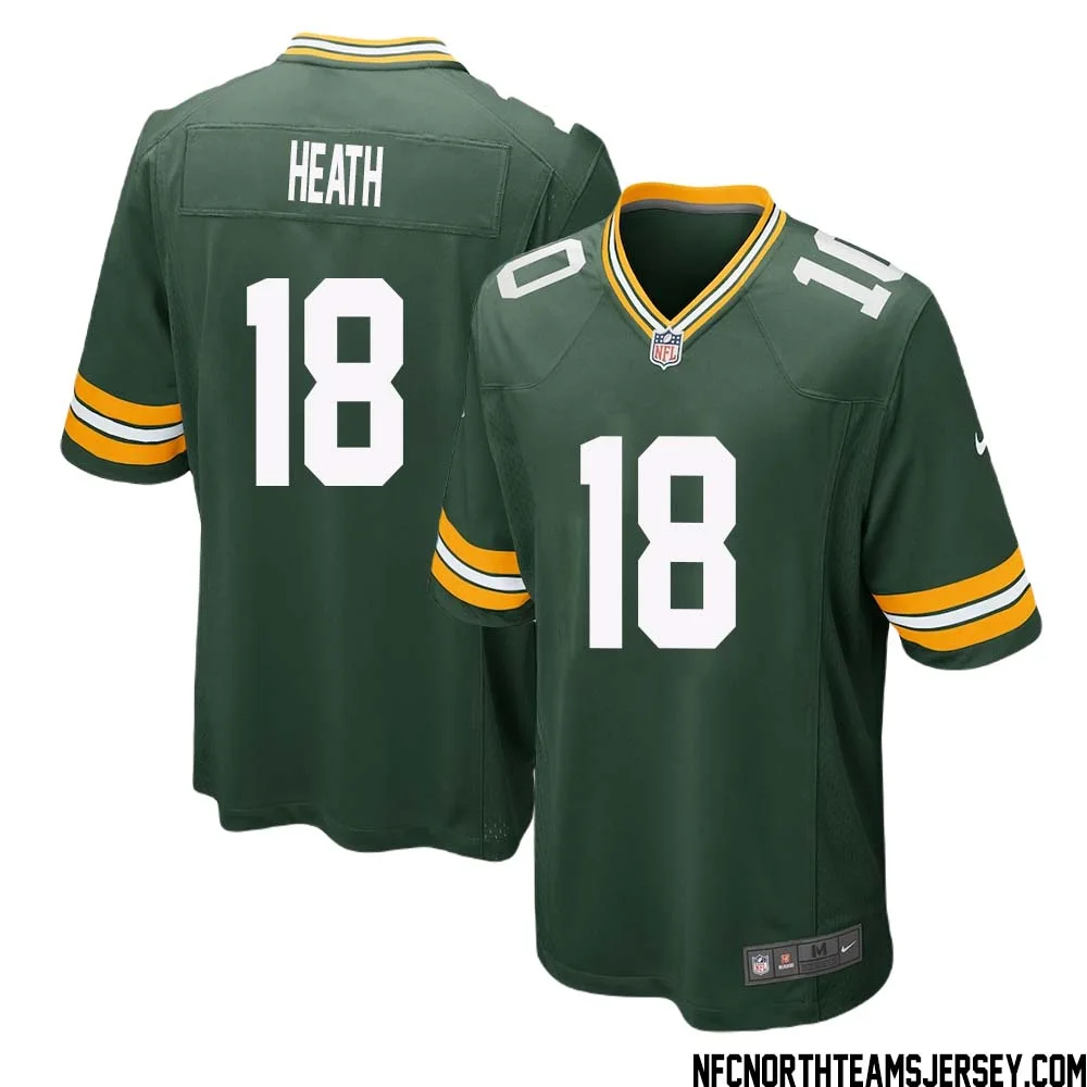 Malik Heath No 18 Green Bay Packers Home Game Jersey Mens