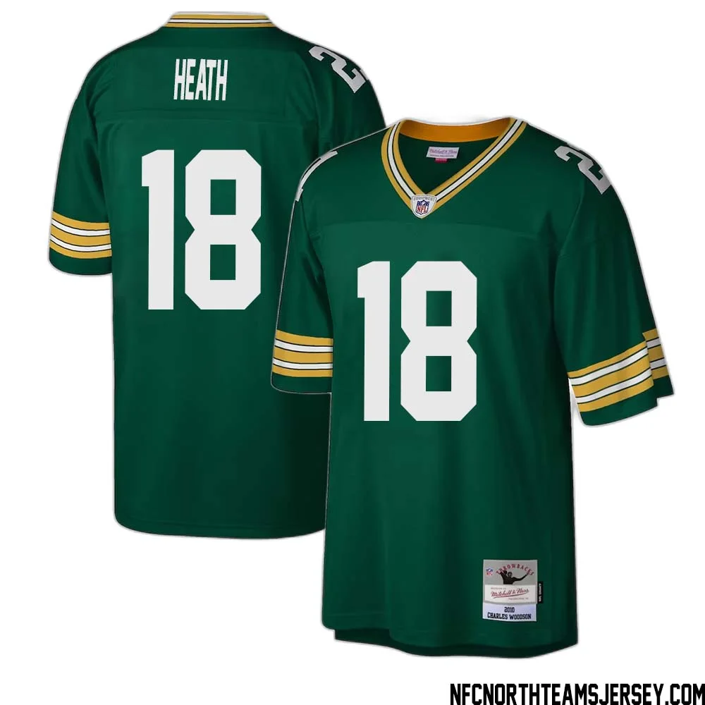 Malik Heath No 18 Green Bay Packers Mitchell Ness Legacy Replica Jersey Green 1