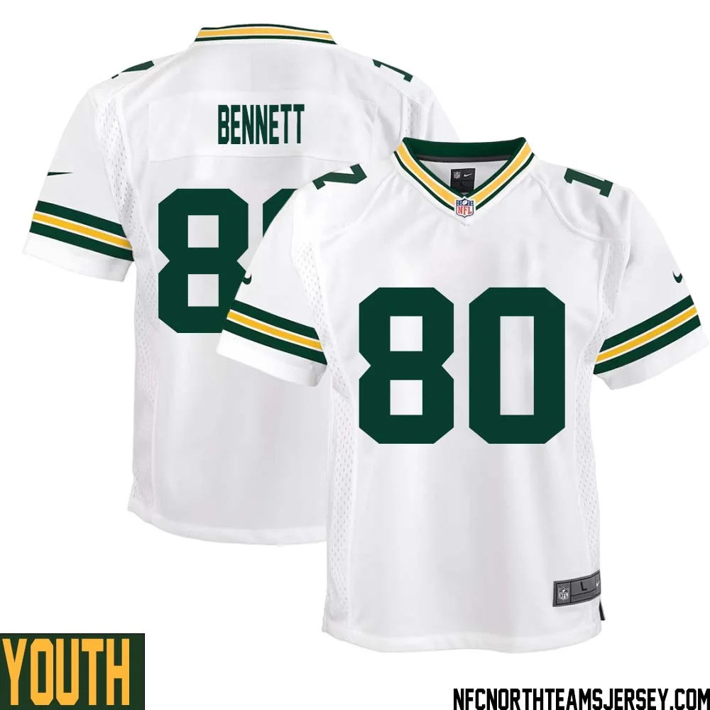 Martellus Bennett No 80 Green Bay Packers Away Game Jersey Youth White