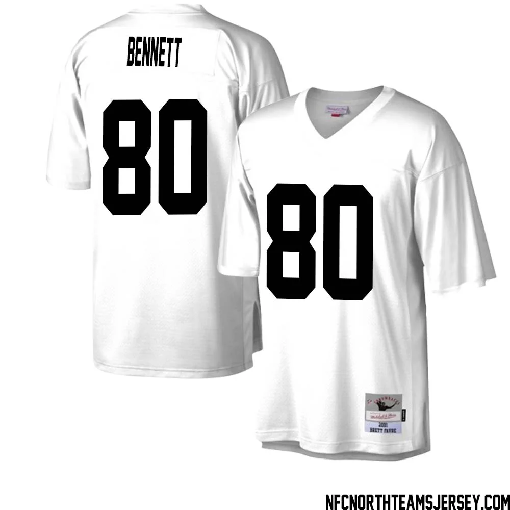 Martellus Bennett No 80 Green Bay Packers Mitchell Ness Legacy Replica Jersey White 2
