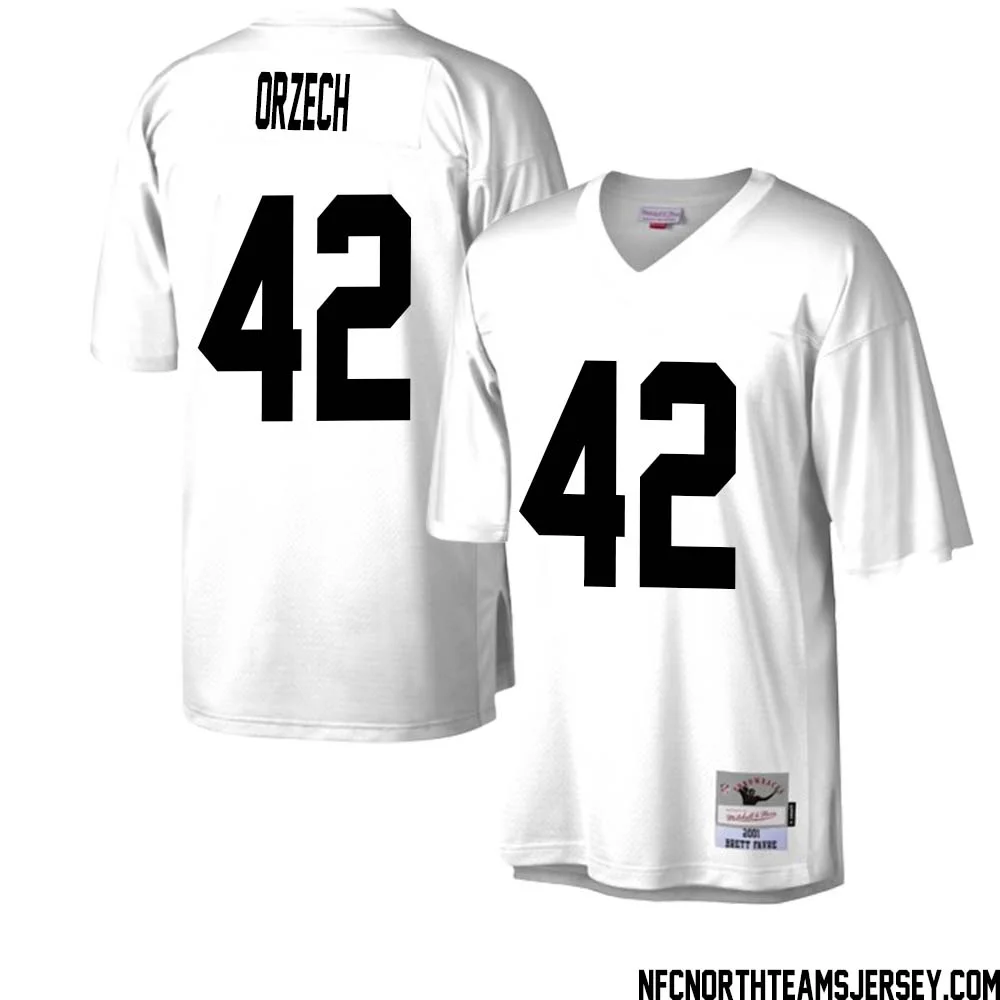 Matthew Orzech No 42 Green Bay Packers Mitchell Ness Legacy Replica Jersey White 2