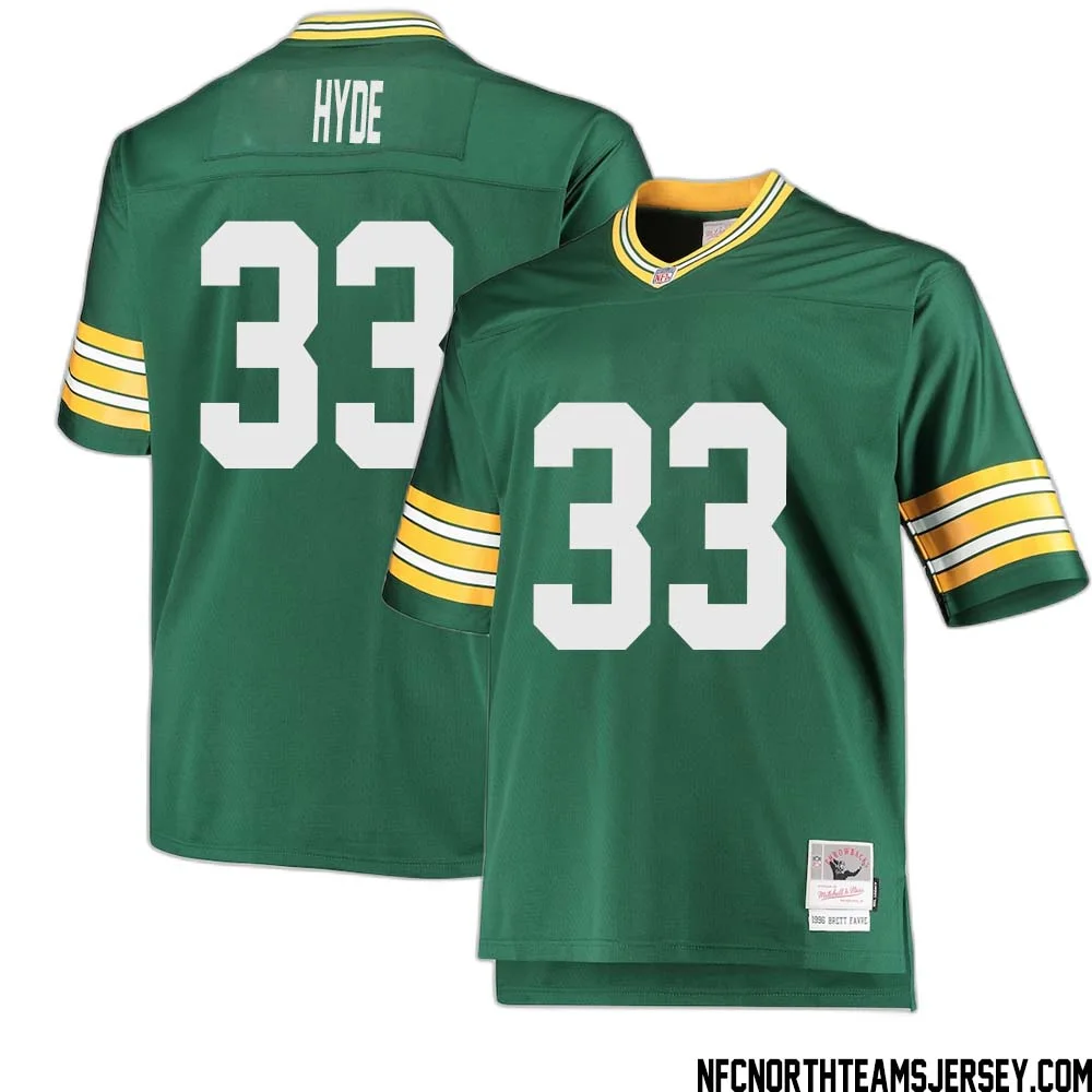 Micah Hyde No 33 Green Bay Packers Mitchell Ness Big Tall 1996 Retired Player Replica Jersey Green 2