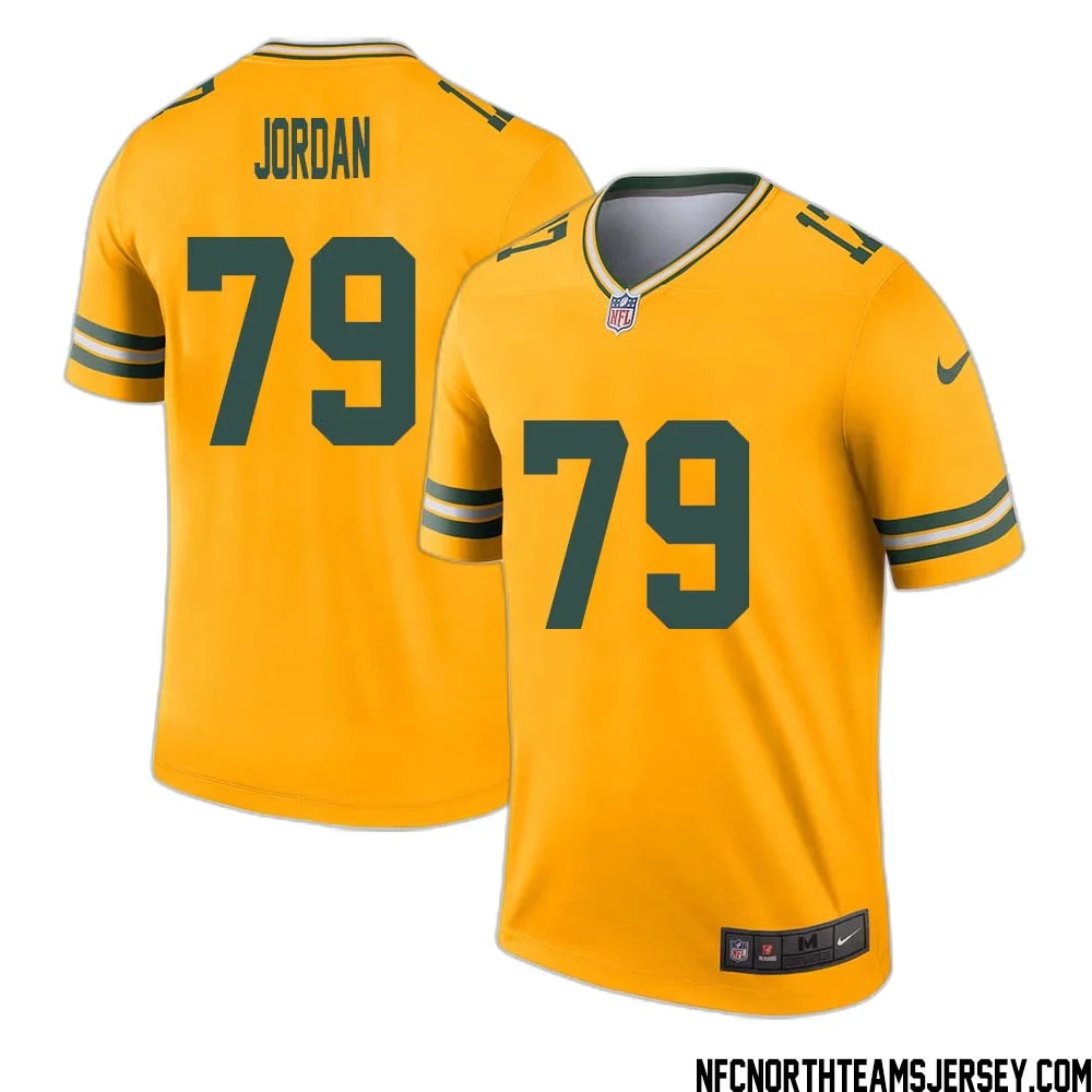 Mike Jordan No 79 Davante Adams Green Bay Packers Inverted Legend Jersey Gold 1