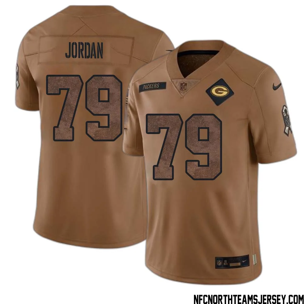 Mike Jordan No 79 Green Bay Packers 2023 Salute To Service Limited Player Jersey Men Brown 1