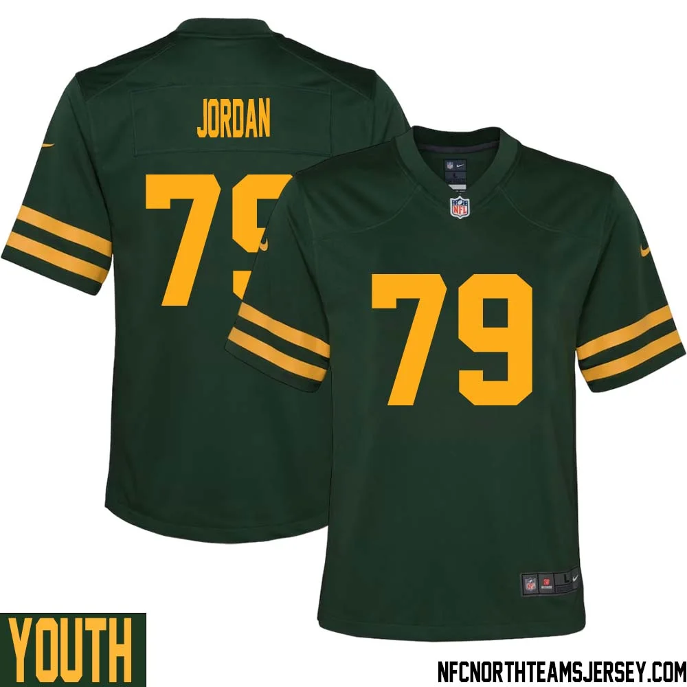 Mike Jordan No 79 Green Bay Packers Alternate Jersey Green Youth 1