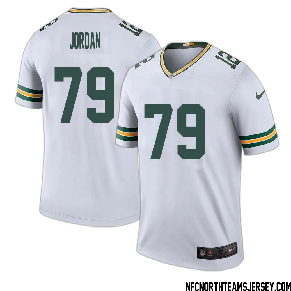 Mike Jordan No 79 Green Bay Packers Color Rush Legend Jersey White Mens 1