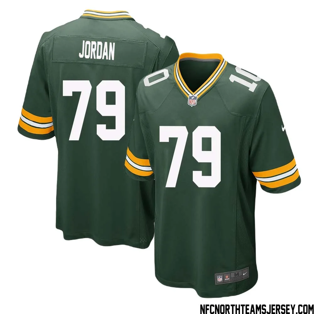 Mike Jordan No 79 Green Bay Packers Home Game Jersey Mens 1
