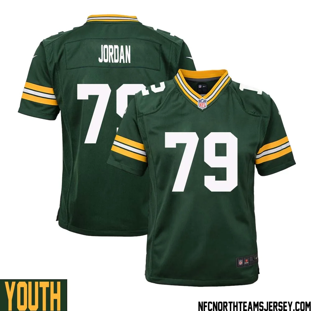 Mike Jordan No 79 Green Bay Packers Home Game Jersey Youth