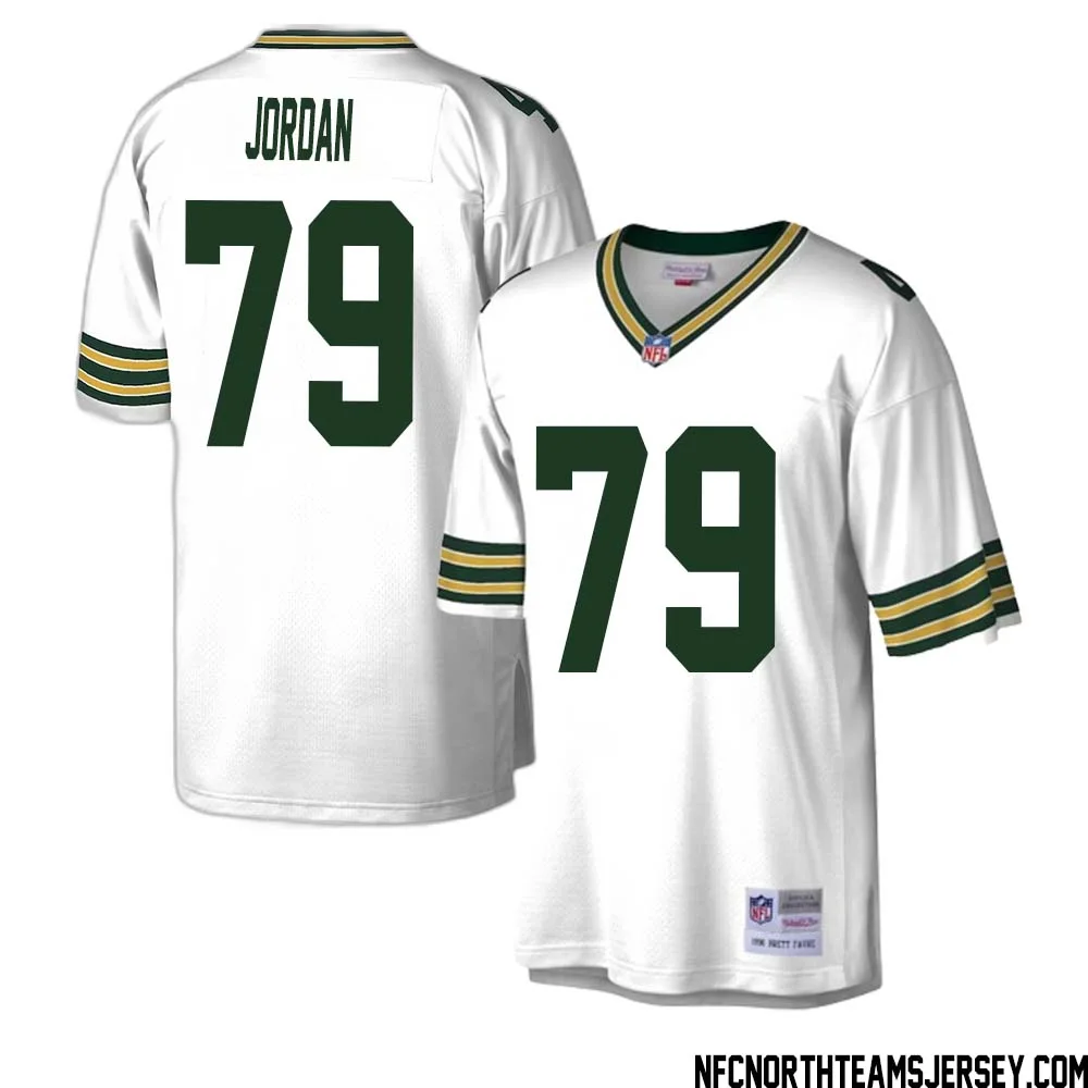 Mike Jordan No 79 Green Bay Packers Mitchell Ness Legacy Replica Jersey White 1