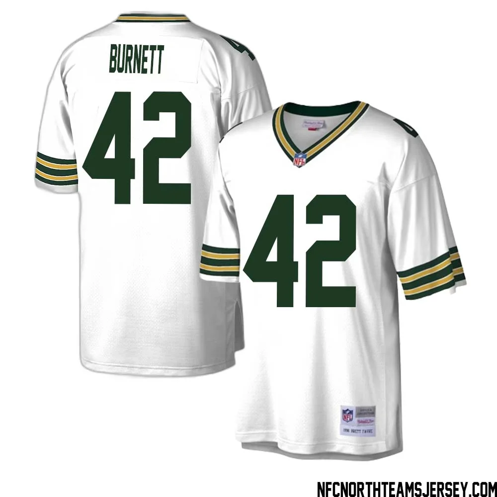 Morgan Burnett No 42 Green Bay Packers Mitchell Ness Legacy Replica Jersey White 1 1