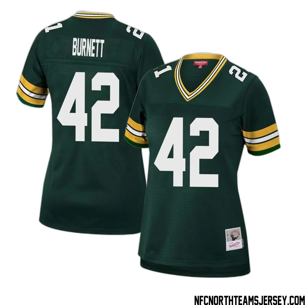 Morgan Burnett No 42 Green Bay Packers Mitchell Ness Women 2010 Legacy Replica Player Jersey Green 1