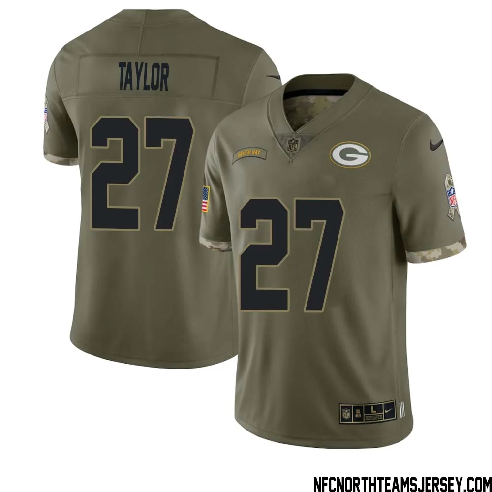 Patrick Taylor No 27 Green Bay Packers 2022 Salute To Service Limited Player Jersey Mens