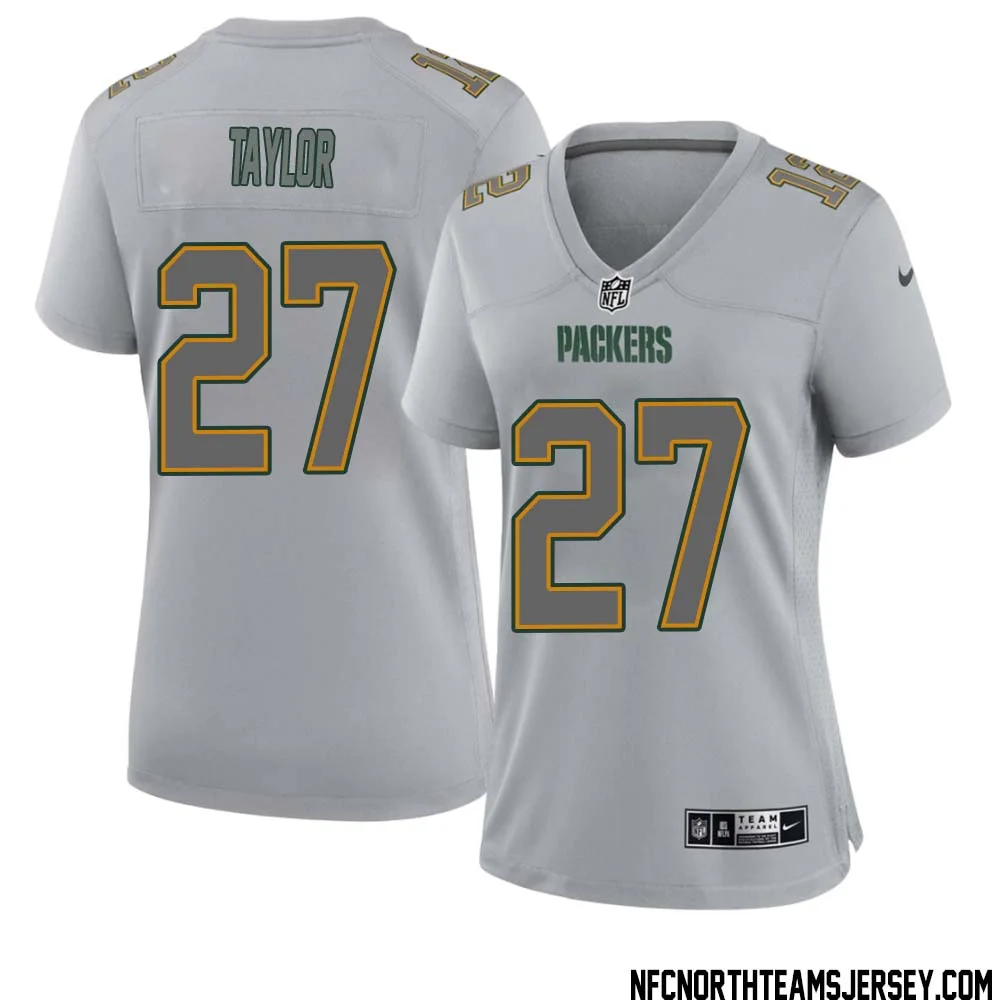 Patrick Taylor No 27 Green Bay Packers Atmosphere Jersey Grey Womens 1