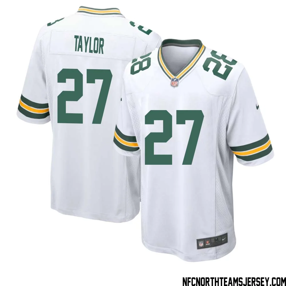 Patrick Taylor No 27 Green Bay Packers Away Game Jersey Mens White