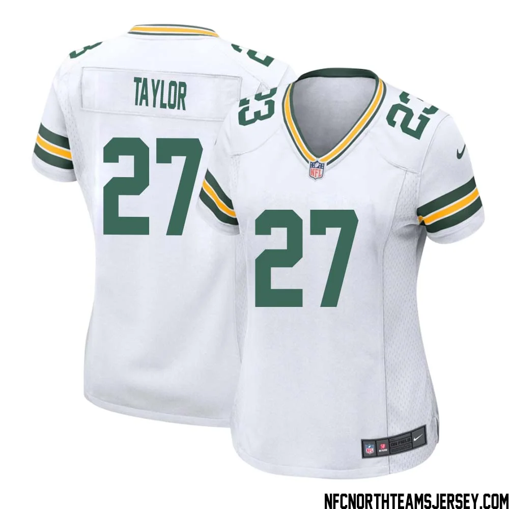 Patrick Taylor No 27 Green Bay Packers Away Game Jersey Womens White