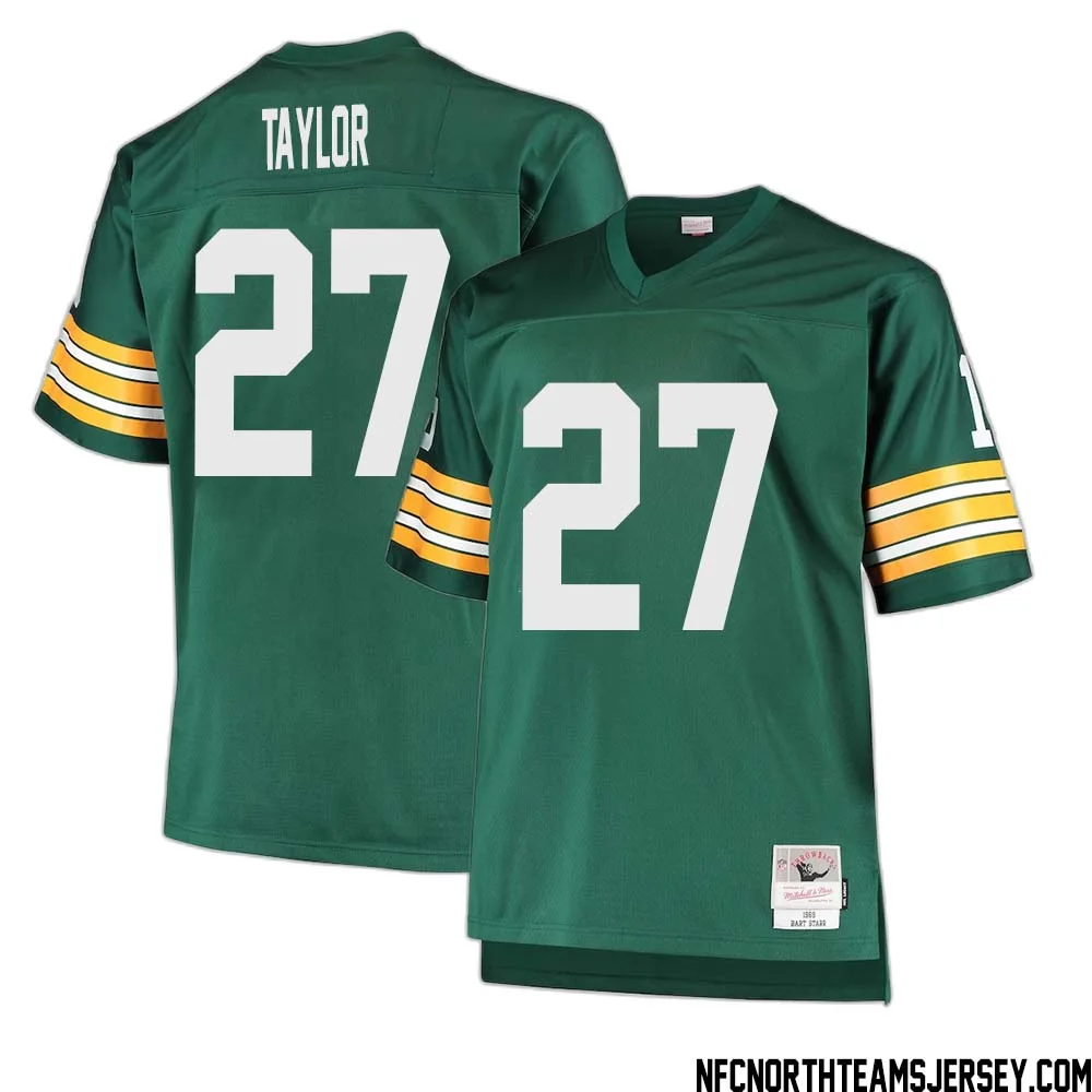 Patrick Taylor No 27 Green Bay Packers Mitchell Ness Big Tall 1968 Retired Player Replica Jersey Green 1