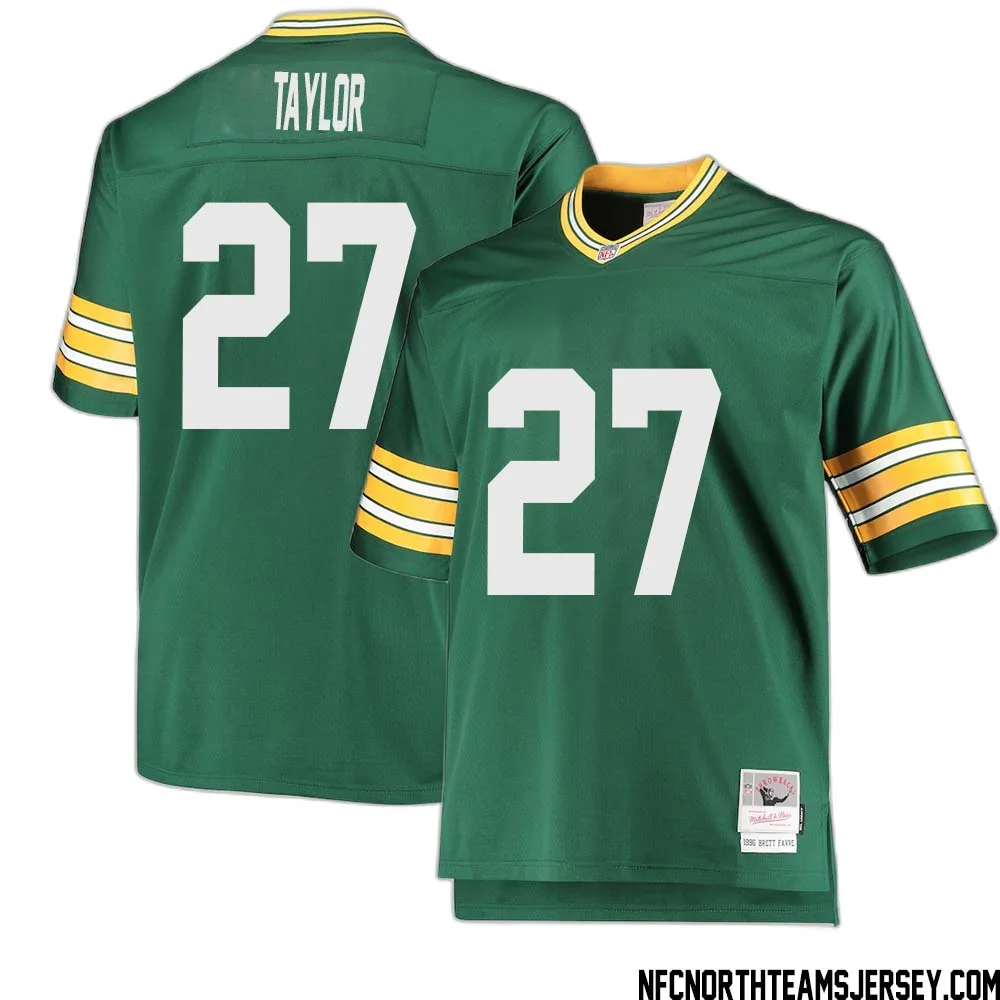Patrick Taylor No 27 Green Bay Packers Mitchell Ness Big Tall 1996 Retired Player Replica Jersey Green 2