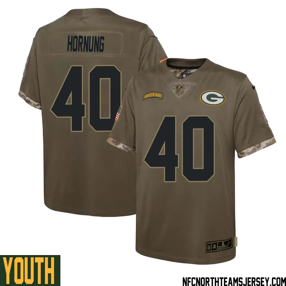 Paul Hornung No 40 Green Bay Packers 2022 Salute To Service Limited Player Jersey Youth