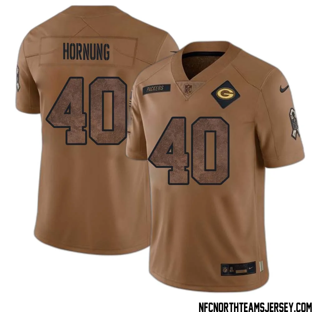 Paul Hornung No 40 Green Bay Packers 2023 Salute To Service Limited Player Jersey Men Brown