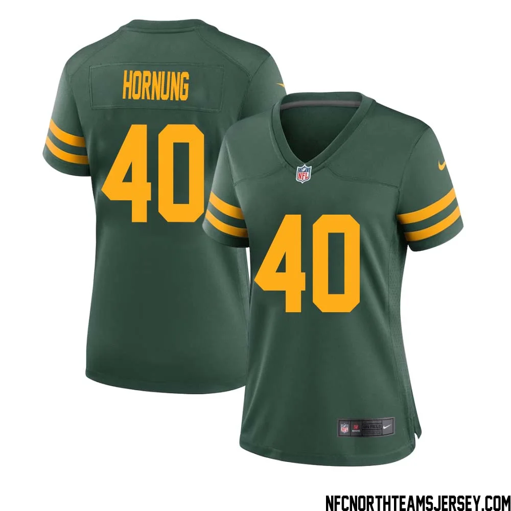 Paul Hornung No 40 Green Bay Packers Alternate Jersey Green Womens
