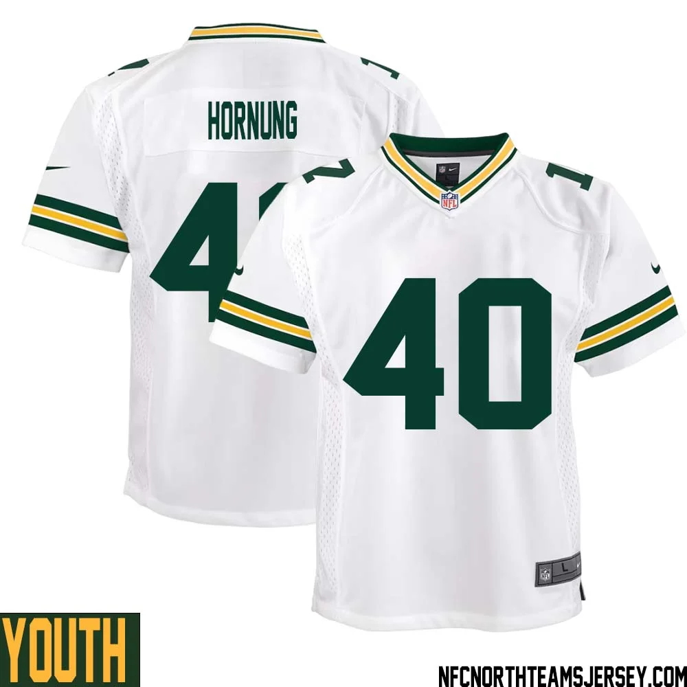 Paul Hornung No 40 Green Bay Packers Away Game Jersey Youth White