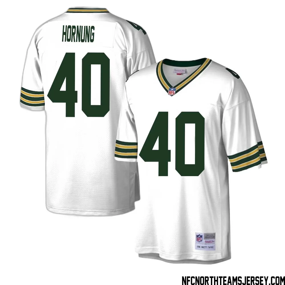 Paul Hornung No 40 Green Bay Packers Mitchell Ness Legacy Replica Jersey White 1 1