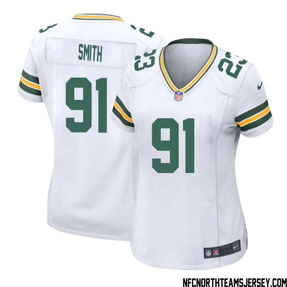 Preston Smith No 91 Green Bay Packers Away Game Jersey Womens White