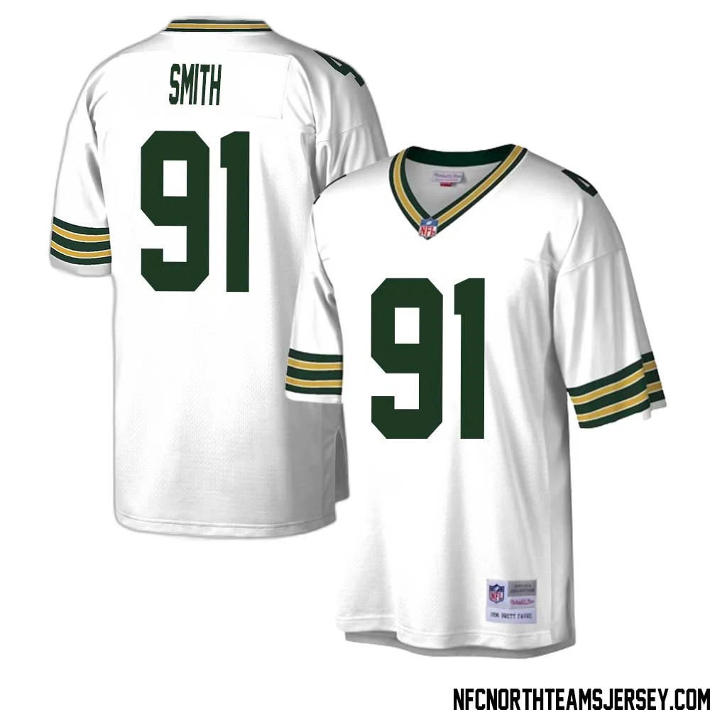 Preston Smith No 91 Green Bay Packers Mitchell Ness Legacy Replica Jersey White 1 1