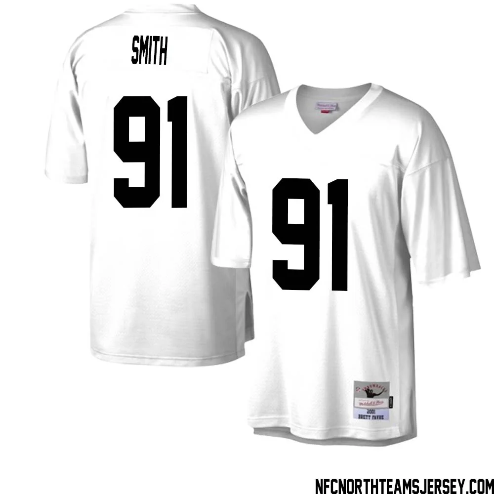 Preston Smith No 91 Green Bay Packers Mitchell Ness Legacy Replica Jersey White 2