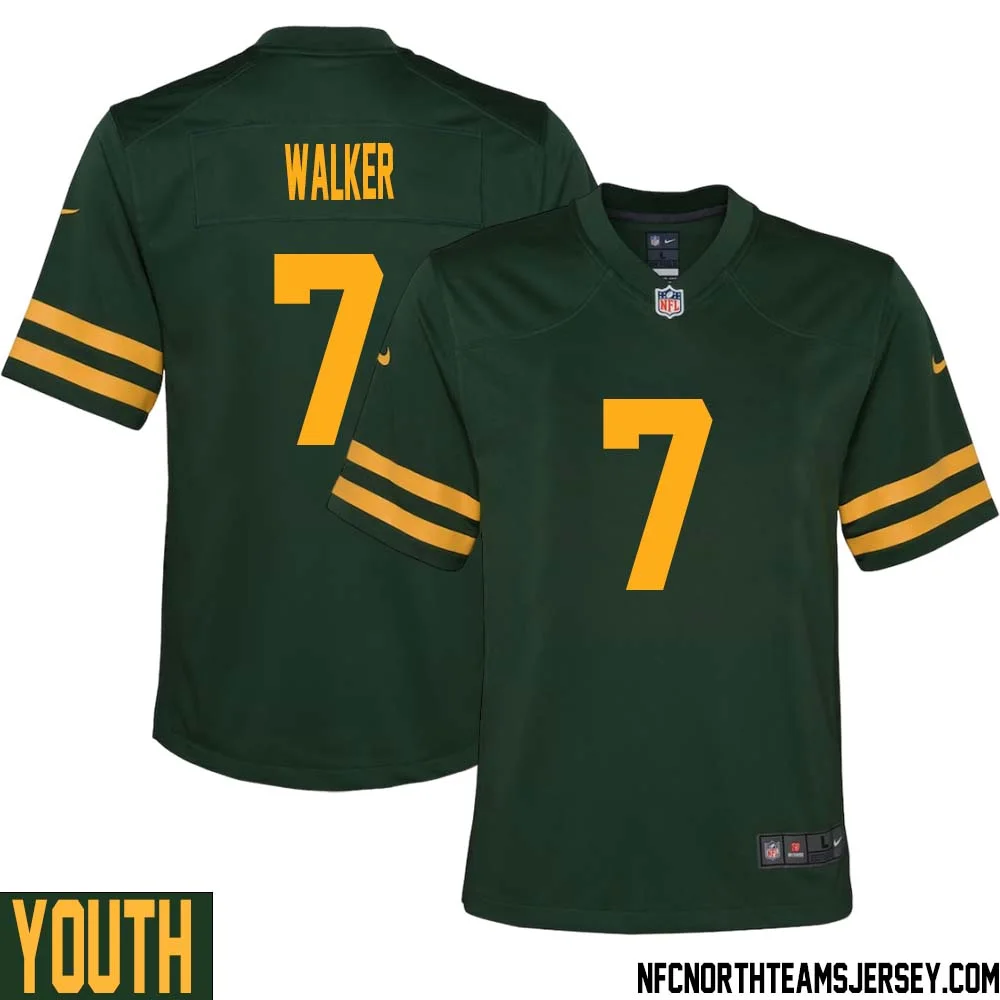 Quay Walker No 7 Green Bay Packers Alternate Jersey Green Youth 1