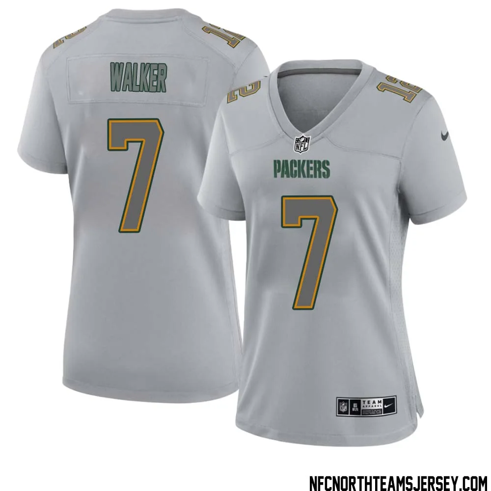 Quay Walker No 7 Green Bay Packers Atmosphere Jersey Grey Womens