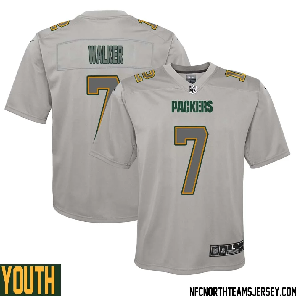 Quay Walker No 7 Green Bay Packers Atmosphere Jersey Grey Youth 1