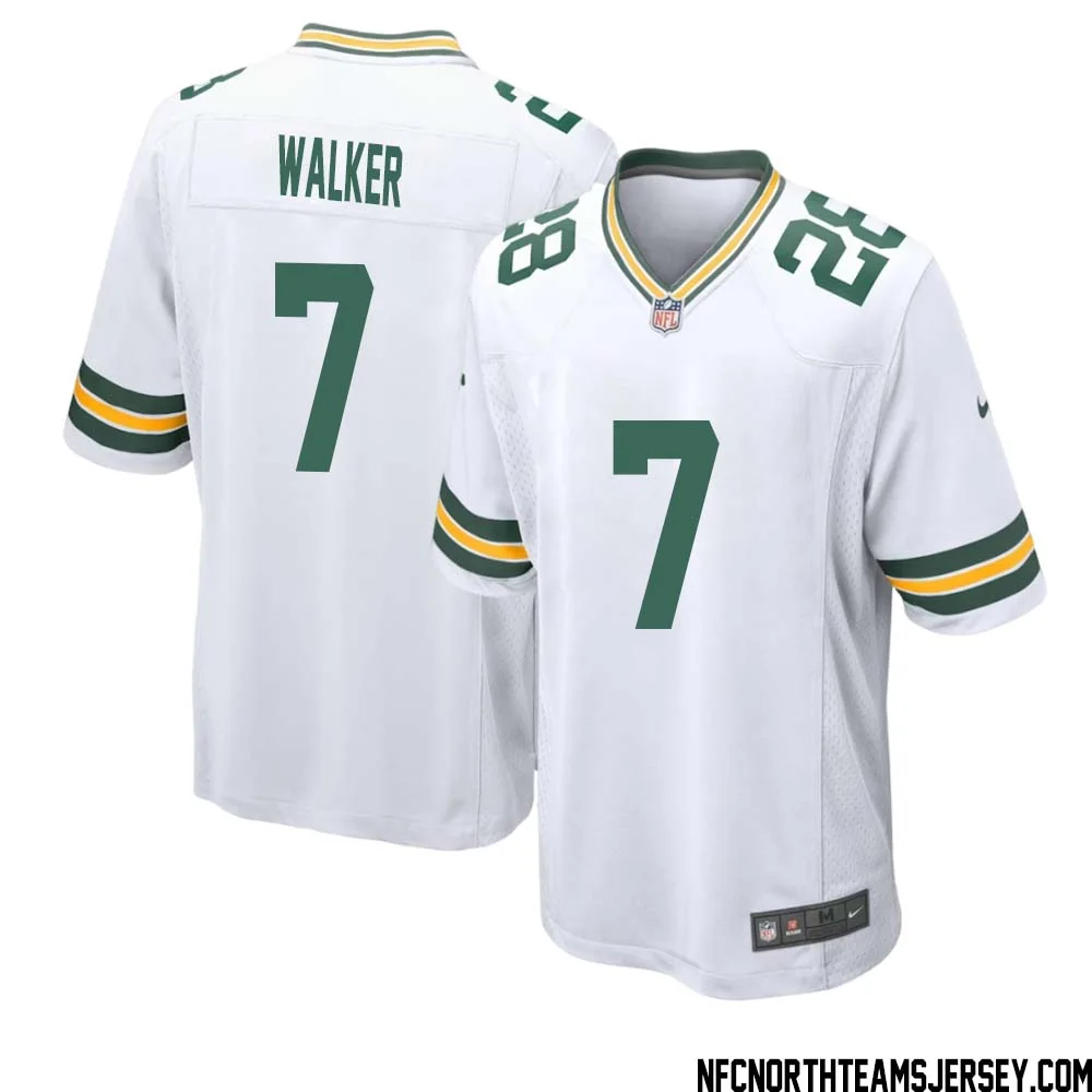 Quay Walker No 7 Green Bay Packers Away Game Jersey Mens White