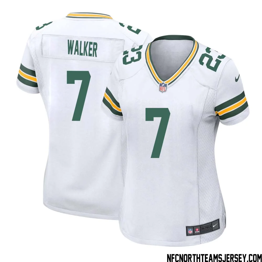 Quay Walker No 7 Green Bay Packers Away Game Jersey Womens White 1