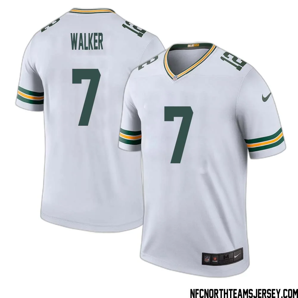 Quay Walker No 7 Green Bay Packers Color Rush Legend Jersey White Mens