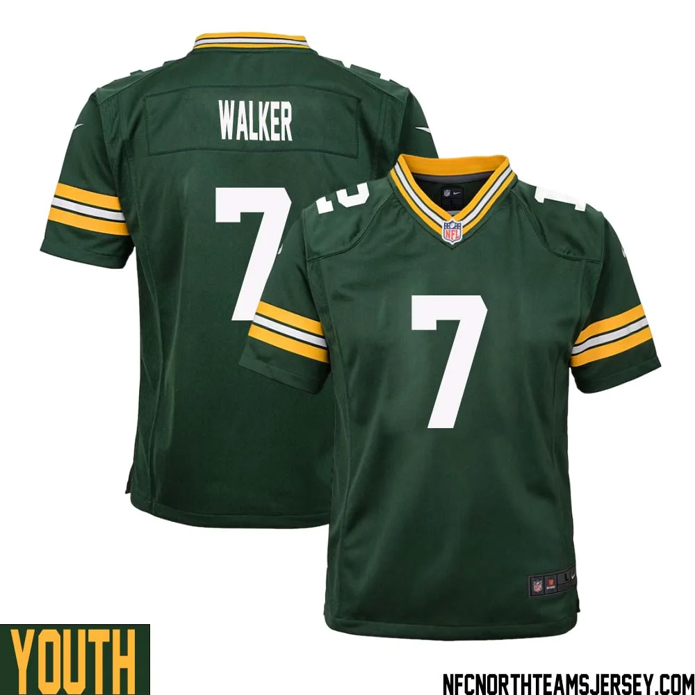 Quay Walker No 7 Green Bay Packers Home Game Jersey Youth