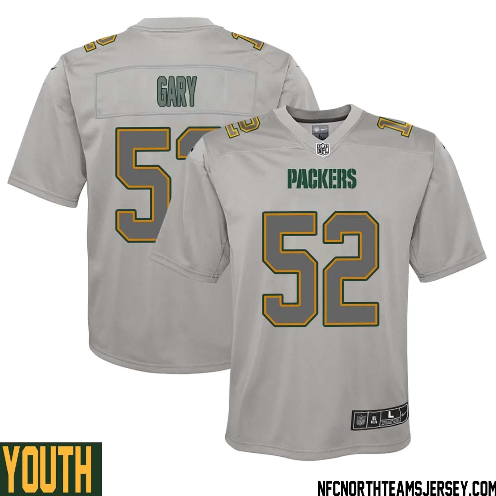 Rashan Gary No 52 Green Bay Packers Atmosphere Jersey Grey Youth