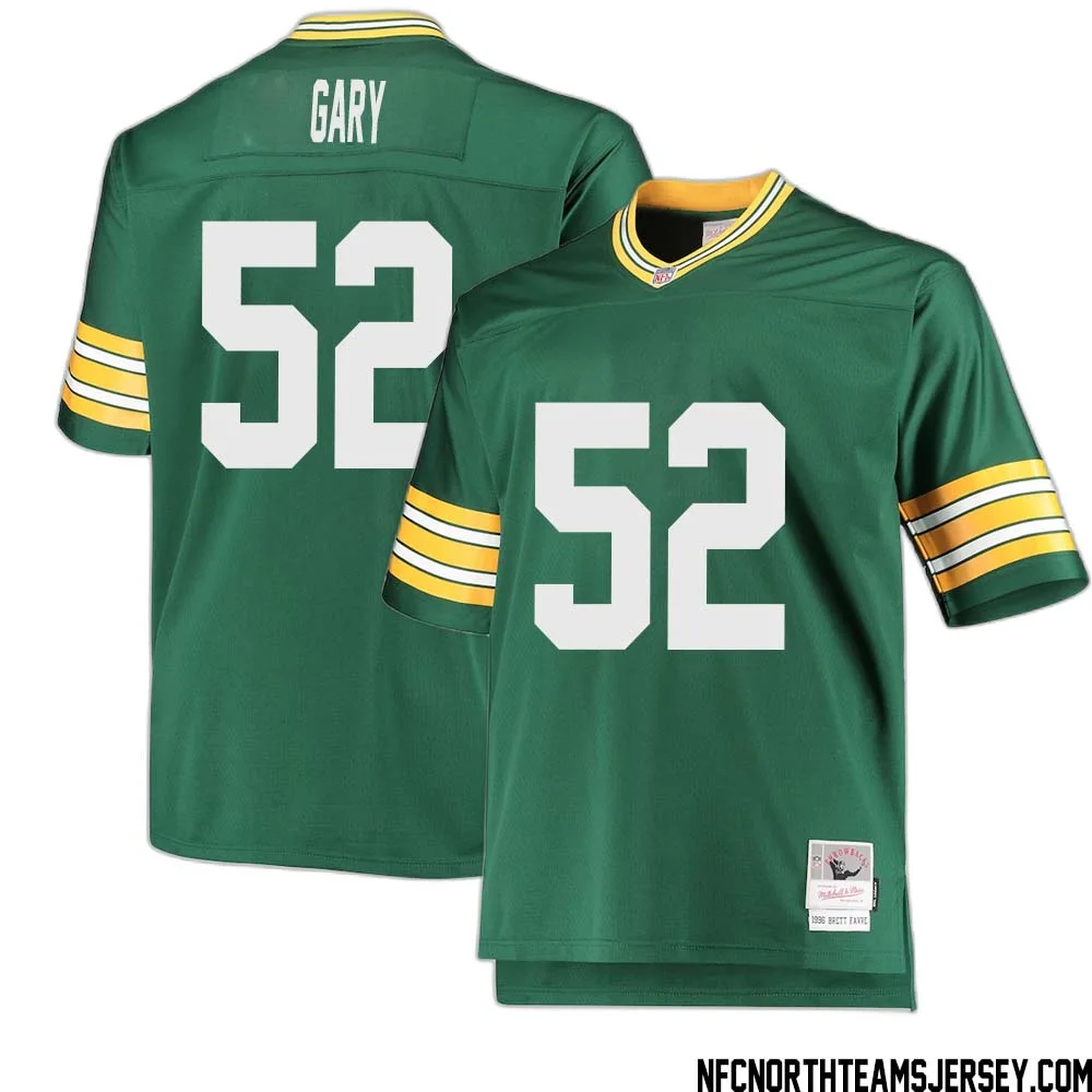 Rashan Gary No 52 Green Bay Packers Mitchell Ness Big Tall 1996 Retired Player Replica Jersey Green 2