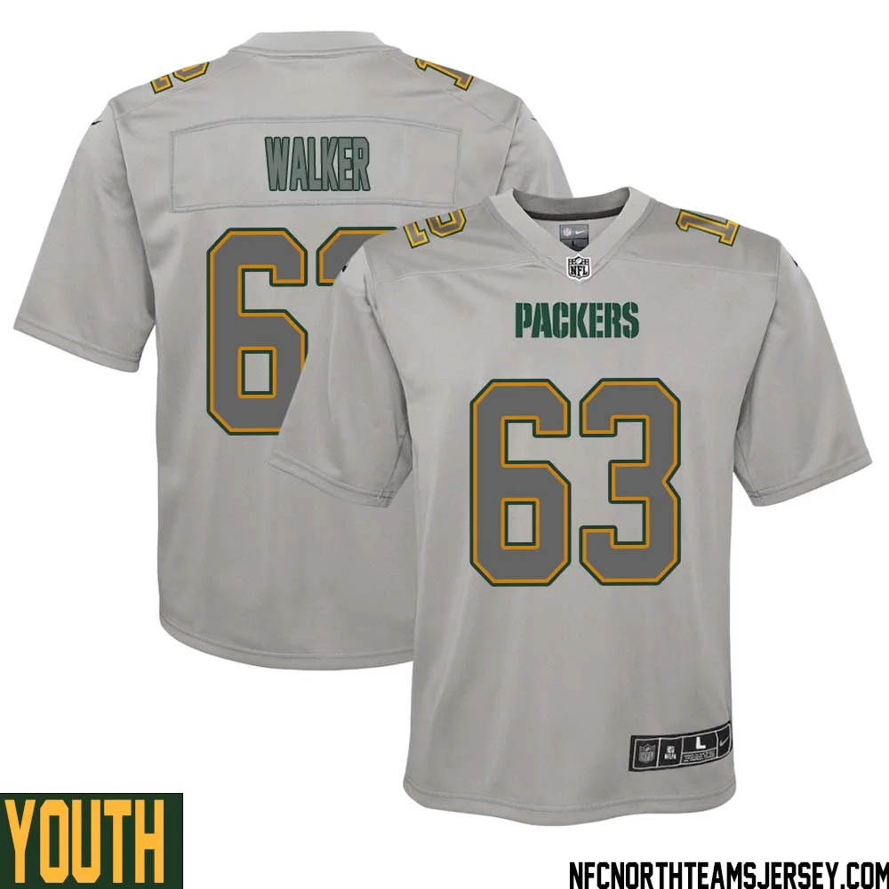 Rasheed Walker No 63 Green Bay Packers Atmosphere Jersey Grey Youth 1