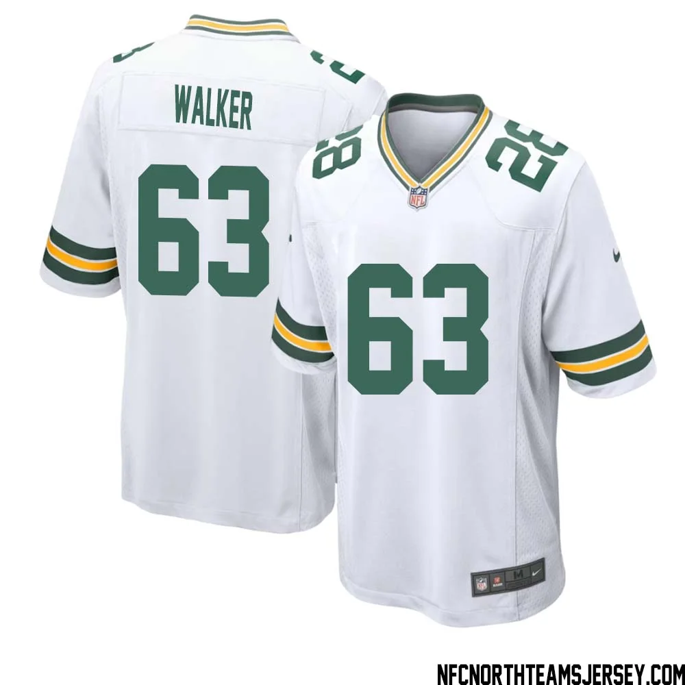 Rasheed Walker No 63 Green Bay Packers Away Game Jersey Mens White 1