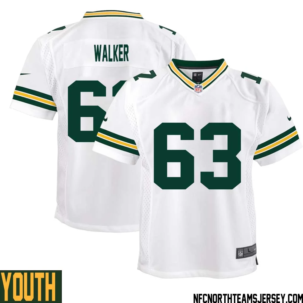 Rasheed Walker No 63 Green Bay Packers Away Game Jersey Youth White