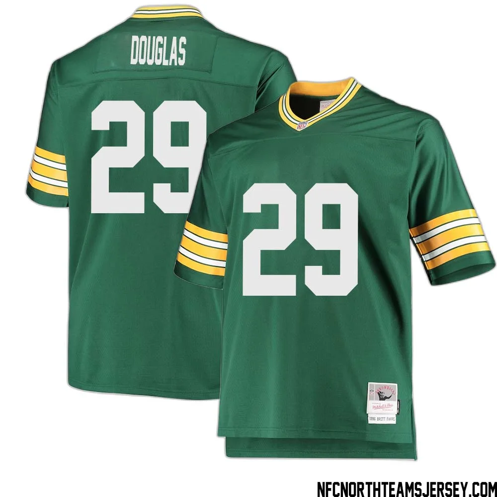 Rasul Douglas No 29 Green Bay Packers Mitchell Ness Big Tall 1996 Retired Player Replica Jersey Green 2