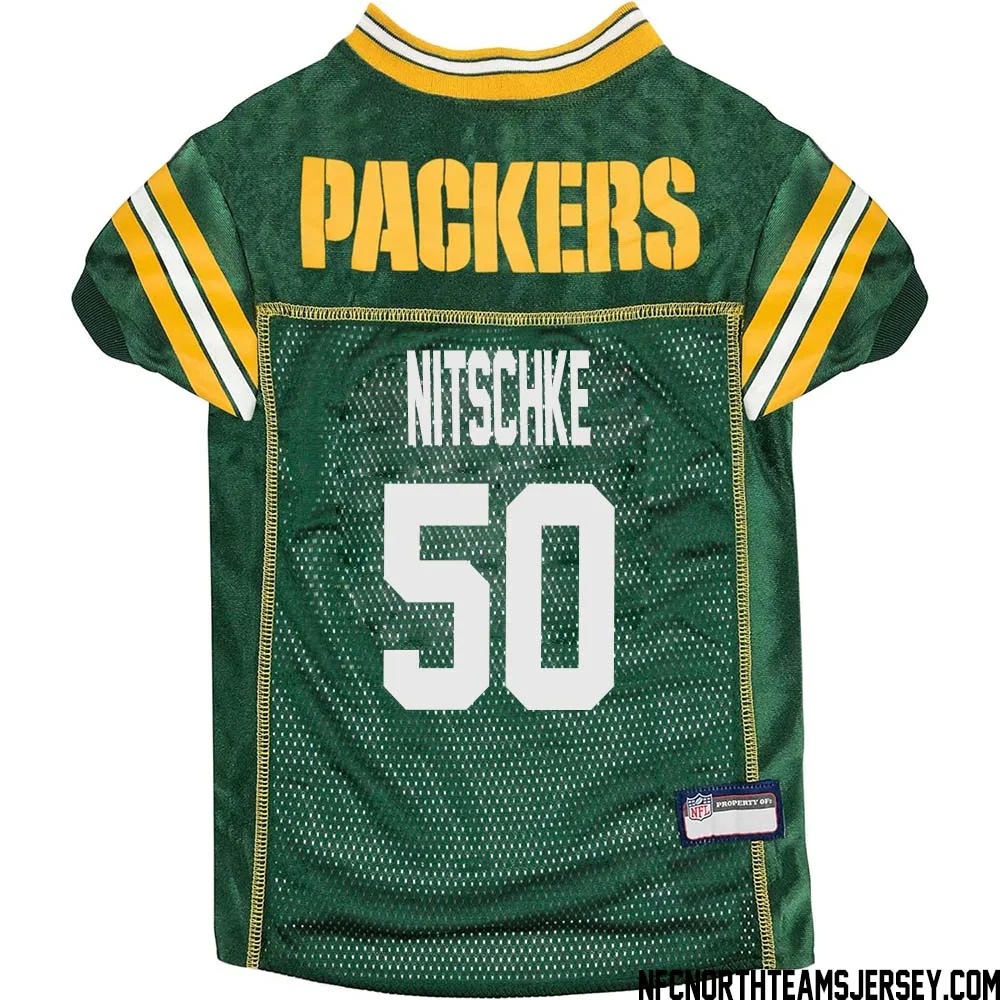 Ray Nitschke No 50 Green Bay Packers Dog Jersey Green 1