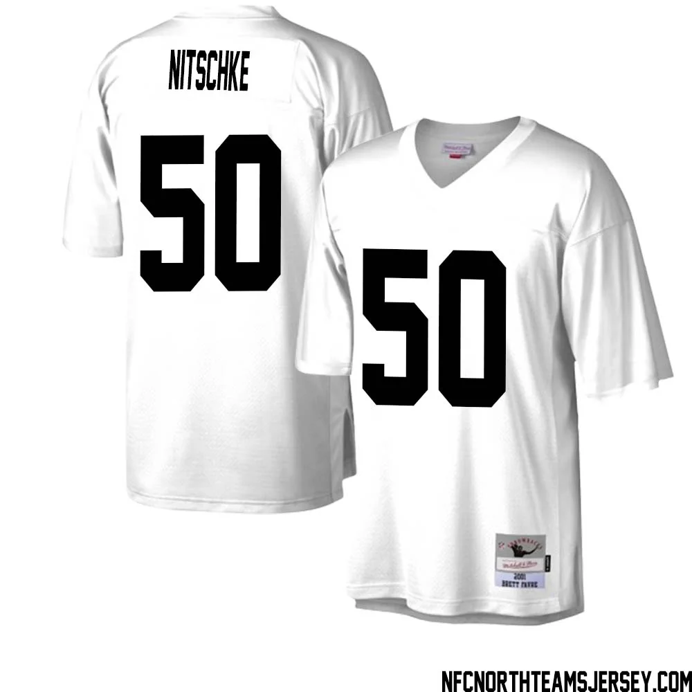 Ray Nitschke No 50 Green Bay Packers Mitchell Ness Legacy Replica Jersey White 2