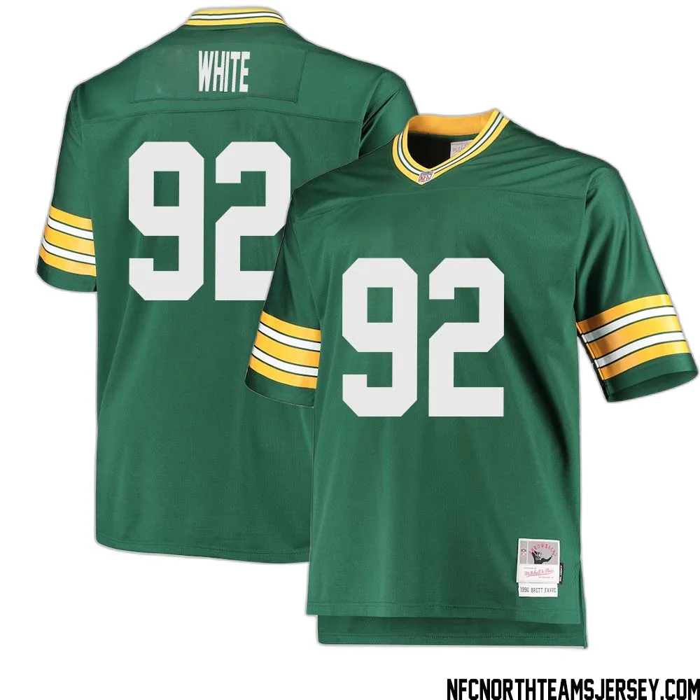 Reggie White No 92 Green Bay Packers Mitchell Ness Big Tall 1996 Retired Player Replica Jersey Green