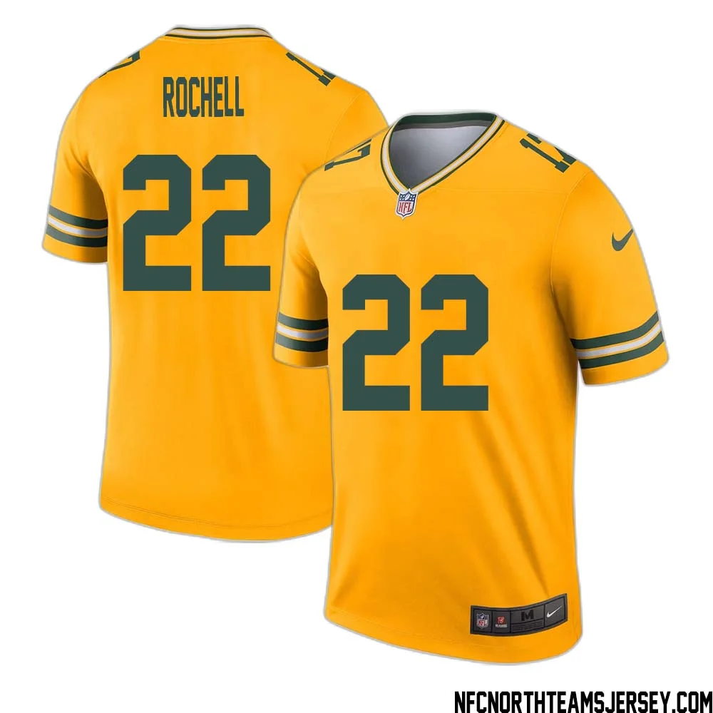 Robert Rochell No 22 Davante Adams Green Bay Packers Inverted Legend Jersey Gold