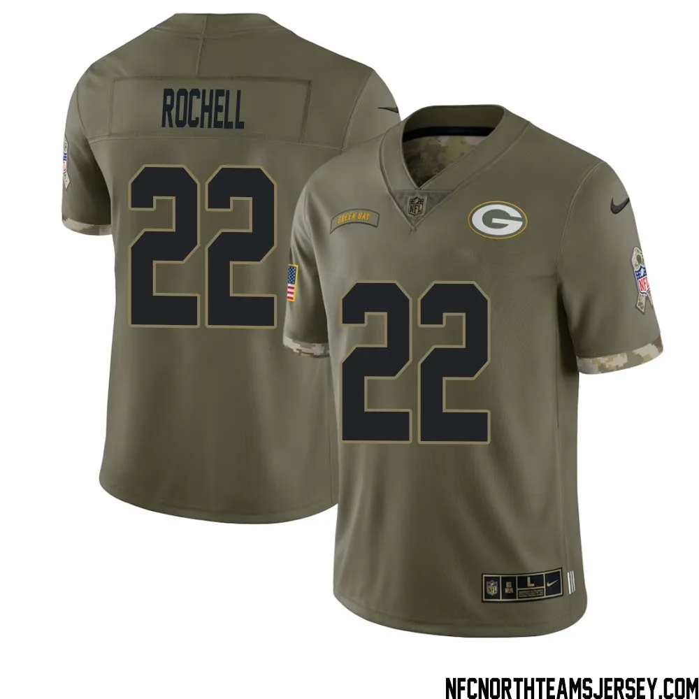 Robert Rochell No 22 Green Bay Packers 2022 Salute To Service Limited Player Jersey Mens
