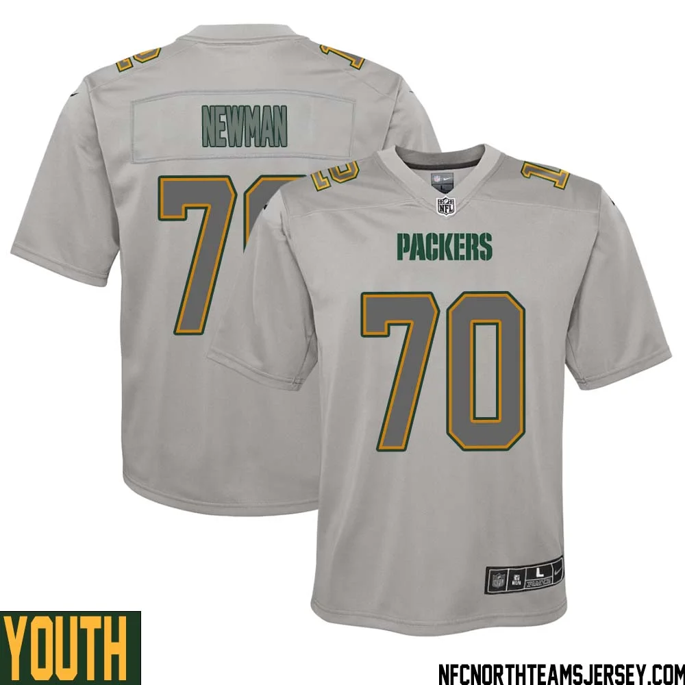 Royce Newman No 70 Green Bay Packers Atmosphere Jersey Grey Youth
