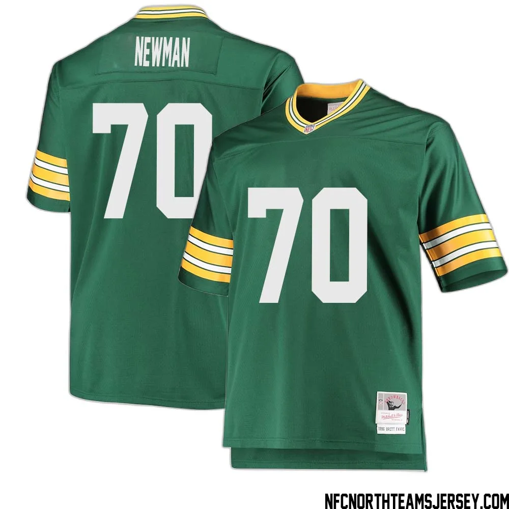 Royce Newman No 70 Green Bay Packers Mitchell Ness Big Tall 1996 Retired Player Replica Jersey Green 2