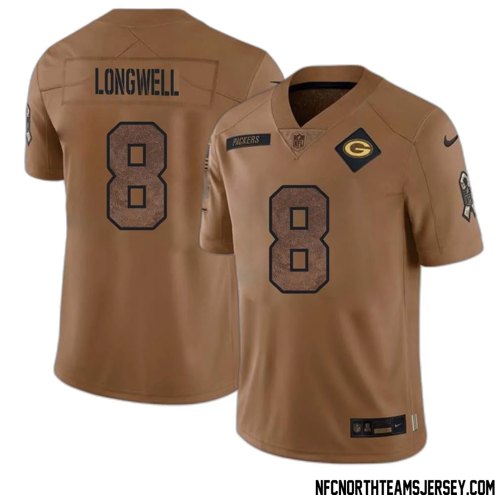 Ryan Longwell No 8 Green Bay Packers 2023 Salute To Service Limited Player Jersey Men Brown
